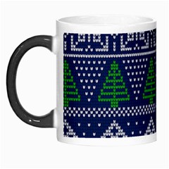 Beautiful Knitted Christmas Pattern Blur Green Morph Mugs by Vaneshart
