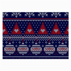 Beautiful Knitted Christmas Pattern Large Glasses Cloth (2 Sides) by Vaneshart