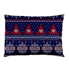 Beautiful Knitted Christmas Pattern Pillow Case by Vaneshart