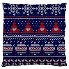 Beautiful Knitted Christmas Pattern Large Cushion Case (two Sides)