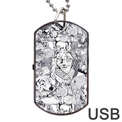 Animal Seamless Pattern Dog Tag Usb Flash (two Sides)