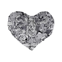 Animal Seamless Pattern Standard 16  Premium Flano Heart Shape Cushions