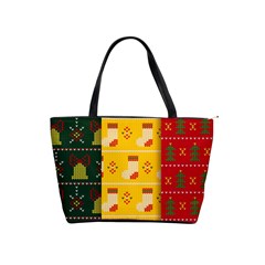 Knitted Christmas Pattern With Socks Bells Classic Shoulder Handbag