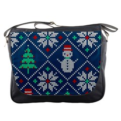 Knitted Christmas Pattern Messenger Bag