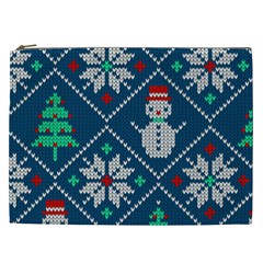 Knitted Christmas Pattern Cosmetic Bag (xxl)