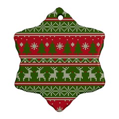 Christmas Knitting Pattern Snowflake Ornament (two Sides)