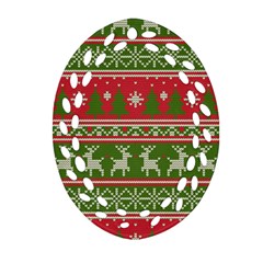 Christmas Knitting Pattern Ornament (oval Filigree)