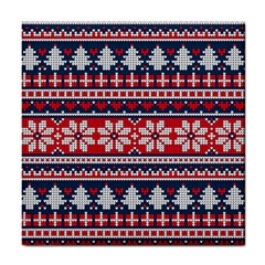 Beautiful Knitted Christmas Pattern Tile Coaster