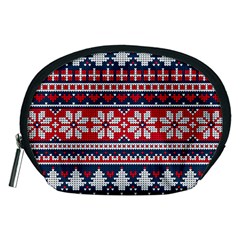 Beautiful Knitted Christmas Pattern Accessory Pouch (medium)