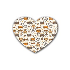 Animal Patterns Safari Heart Coaster (4 Pack)  by Vaneshart