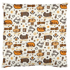 Animal Patterns Safari Large Flano Cushion Case (two Sides) by Vaneshart