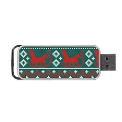 Beautiful Knitted Christmas Pattern Portable Usb Flash (two Sides) by Vaneshart