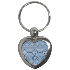 Beautiful Knitted Christmas Pattern Key Chain (heart) by Vaneshart