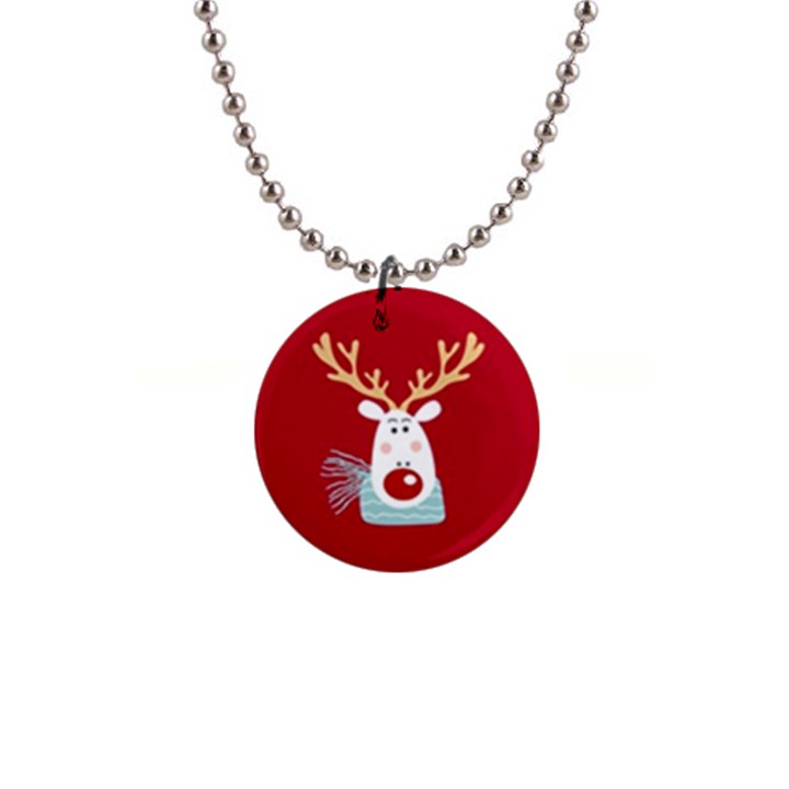 xmas deer Button Necklace