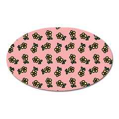 Daisy Pink Oval Magnet