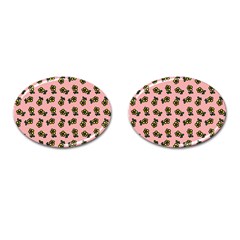 Daisy Pink Cufflinks (oval) by snowwhitegirl