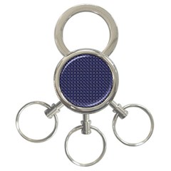 Grey Star Navy Blue 3-ring Key Chain