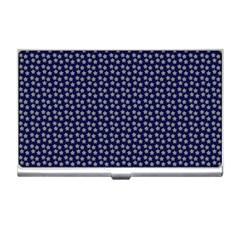 Grey Star Navy Blue Business Card Holder