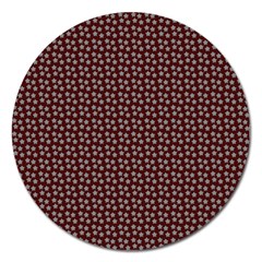 Grey Star Navy Burgundy Magnet 5  (round)