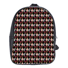 Valentine Girl Black School Bag (large)