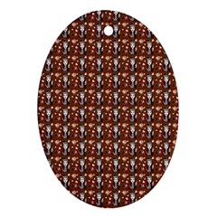 Chrix Pat Russet Oval Ornament (two Sides)