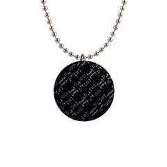 Black And White Ethnic Geometric Pattern 1  Button Necklace by dflcprintsclothing