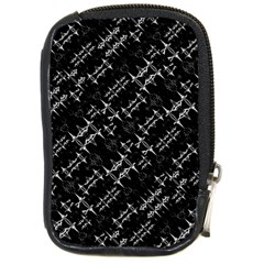 Black And White Ethnic Geometric Pattern Compact Camera Leather Case by dflcprintsclothing