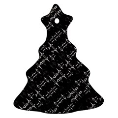 Black And White Ethnic Geometric Pattern Christmas Tree Ornament (two Sides) by dflcprintsclothing