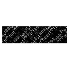 Black And White Ethnic Geometric Pattern Satin Scarf (oblong) by dflcprintsclothing