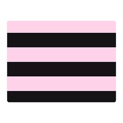 Black And Light Pastel Pink Large Stripes Goth Mime French Style Double Sided Flano Blanket (mini)  by genx