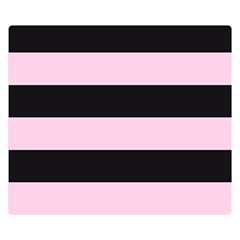 Black And Light Pastel Pink Large Stripes Goth Mime French Style Double Sided Flano Blanket (small)  by genx