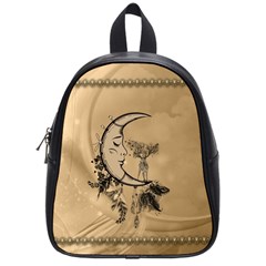 Deer On A Mooon School Bag (small) by FantasyWorld7