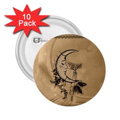 Deer On A Mooon 2 25  Buttons (10 Pack)  by FantasyWorld7