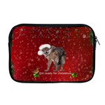 I m ready for christmas, funny wolf Apple MacBook Pro 17  Zipper Case Front