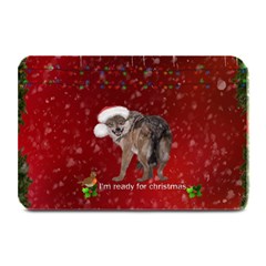 I m Ready For Christmas, Funny Wolf Plate Mats by FantasyWorld7