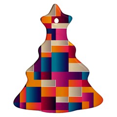 Abstract Geometry Blocks Ornament (christmas Tree)  by Bajindul