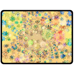 Flowers Color Colorful Watercolour Double Sided Fleece Blanket (large)  by HermanTelo