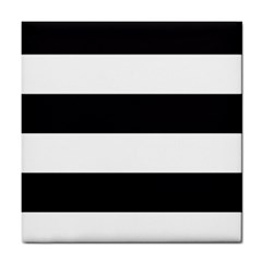 Black and White Large Stripes Goth Mime french style Tile Coaster