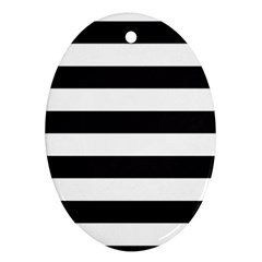 Black and White Large Stripes Goth Mime french style Ornament (Oval)