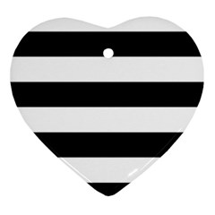 Black and White Large Stripes Goth Mime french style Ornament (Heart)