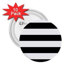 Black and White Large Stripes Goth Mime french style 2.25  Buttons (10 pack) 
