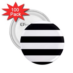 Black And White Large Stripes Goth Mime French Style 2 25  Buttons (100 Pack)  by genx