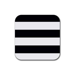 Black and White Large Stripes Goth Mime french style Rubber Coaster (Square) 