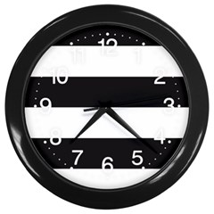 Black and White Large Stripes Goth Mime french style Wall Clock (Black)