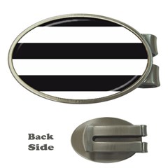 Black and White Large Stripes Goth Mime french style Money Clips (Oval) 