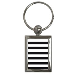 Black and White Large Stripes Goth Mime french style Key Chain (Rectangle)