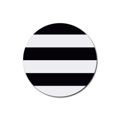 Black and White Large Stripes Goth Mime french style Rubber Coaster (Round) 