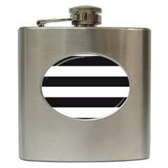 Black and White Large Stripes Goth Mime french style Hip Flask (6 oz)