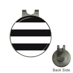 Black and White Large Stripes Goth Mime french style Hat Clips with Golf Markers