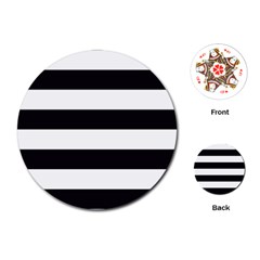 Black and White Large Stripes Goth Mime french style Playing Cards Single Design (Round)